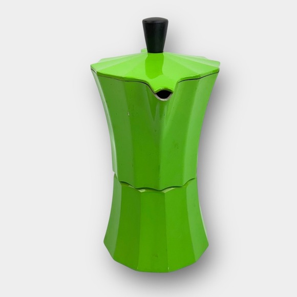 Vintage Gnali & Zani Green Aluminum Stovetop Moka Pot Espresso Maker Italy - Picture 4 of 13
